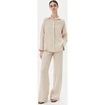 Pánské kalhoty ICONA Kalhoty z materiálu RP5LE005 Béžová Relaxed Fit 38