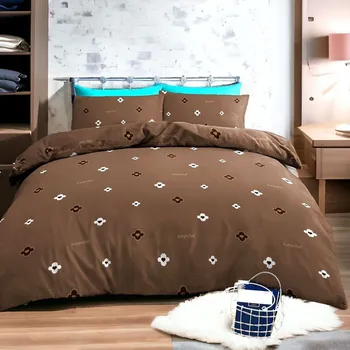 Povlečení Bavlněné povlečení ROMEA BROWN 3-dílná souprava 140x200 cm