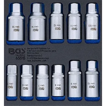 Vrták Vložka do zásuvky 1/6 sada vytahováků pro trny 5-16 mm 11 ks BGS