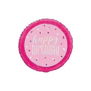 Balónek Fóliový balónek Amscan Všechno nejlepší k narozeninám 18" růžový