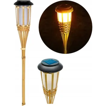 Venkovní osvětlení Solární lampa bambusová pochodeň 90 cm, solární LED osvětlení do zahrady