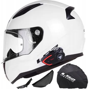 Helma na motorku Motocyklová přilba LS2 FF353 RAPID II bílá s clonou + BLUETOOTH INTERKOM