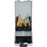 Vrták stupňovitý SADA 3ks 4-12, 4-20, 4-32mm do kovu (XT35500)