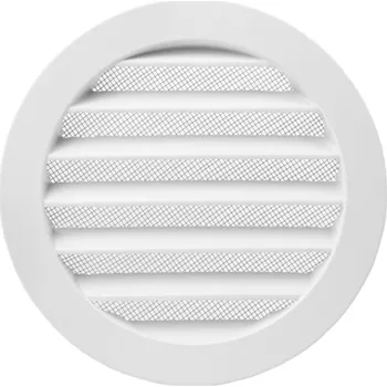 Větrací mřížka Kruhová hliníková větrací mřížka se sítem, bílá (ALKRb 200)