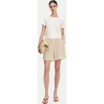 Pánské oblečení ICONA Šortky z materiálu RP5LE006 Béžová Regular Fit 38