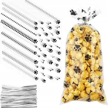 Průhledné celofánové sáčky na Bonbóny, pamlsky, sušenky, 100 ks