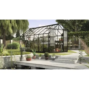 Skleník Skleník Vitavia Uranus 11500 skleněný 3 mm 257 x 445 cm černý