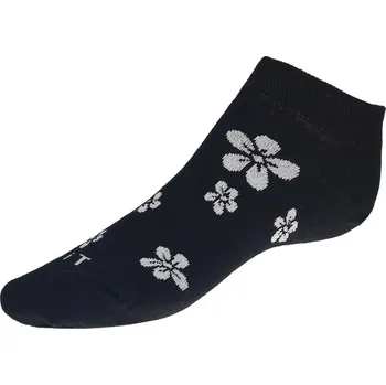 Dámské ponožky Bellatex Ponožky nízké Kytka bílá černá, bílá, rozměr 35-38