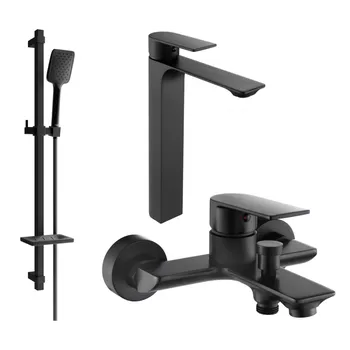 Vodovodní baterie Mexen Alexa DQ62 sada vanových baterií, černá - 71213DQ62-70 Bateriové soupravy