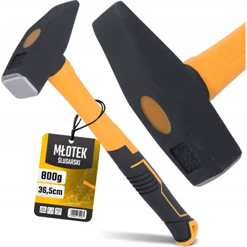 Kladivo Zámečnické kladivo 800 g, tesařské kladivo, topůrko ze sklolaminátu, stavební, Ocel CQ