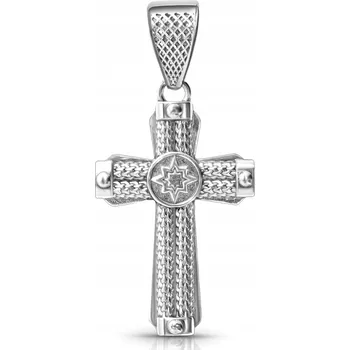 Přívěsek Stříbrný velký pánský křížek oxidovaný stříbro 925
