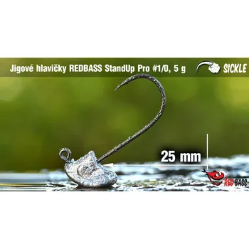 Red Bass - Neváznoucí jigová hlavička StandUp Pro Sickle 5g / vel. 1/0