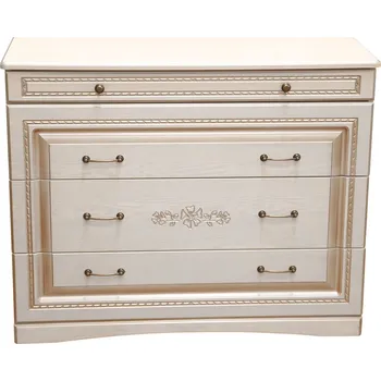 Komoda Nábytek Pyramida, s.r.o. AJAX zásuvková komoda, bílé dřevo/patina