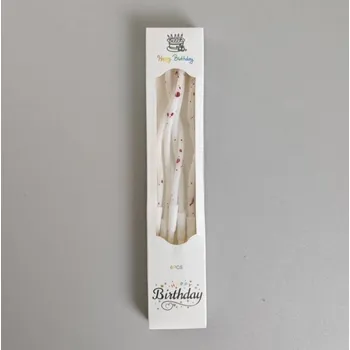 Dortová svíčka Dortisimo Svíčky spirálové bílé s červeným zdobením (6 ks)