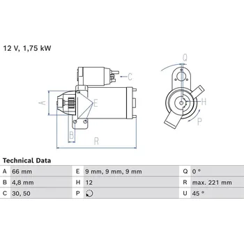 Startér Startér BOSCH 0 986 025 510