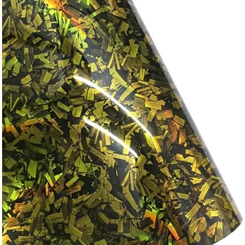 Stínítko do auta Samolepicí fólie lesklá duhová černá nebo lesklá zlatá 10x152 cm Tuningová PVC fólie na kapotu s efektem měnících se barev Bez bublin zlatá