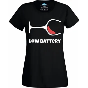 Dámské tričko Nízká hladina vína (Velikost: 4XL, Barva: Černá)