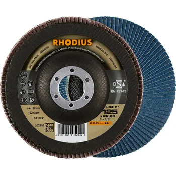 Brusný kotouč Rhodius 202756 | Brusný lamelový kotouč LSZ F1 PRO line / 125x22,23 - K120