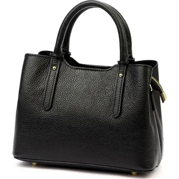 Kabelka Malá kožená tříoddílová černá kabelka do ruky Luka no. 87