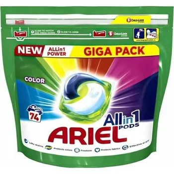 Kapsle na praní Ariel Kapsle na praní bílého prádla Giga Paka Mountain Spring 74 kusů