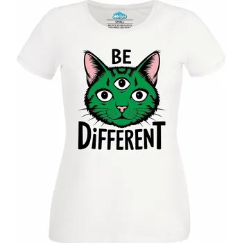 Dámské tričko Dámské tričko Kočka s Třetím Okem Be Different (Velikost: XXL, Barva: Bílá)