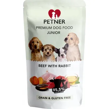 Krmivo pro psa PETNER Krmivo mokré krmivo pro štěňata Hovězí s Králíkem 500g
