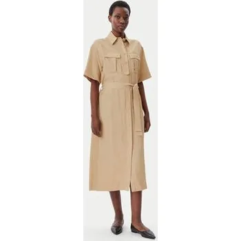 Dámské šaty KAOS Košilové šaty RP1CO044 1083 Béžová Regular Fit 44