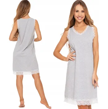 Dámská noční košile Dámská bavlněná krajková Košile Noční bez rukávů, krátká, MORAJ S