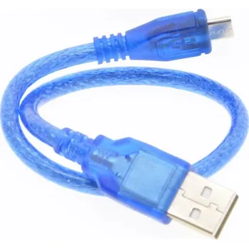Datový kabel USB kabel CN - microUSB typ B, 0,3 m, modrý