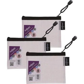 Penál Kapsa na zip Zippa-Bag EVA clear mesh, A6, černá