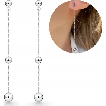 Náušnice Stříbrné náušnice visací kuličky 925