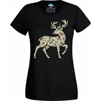 Dámské tričko Maskovaný Jelen (Velikost: 4XL, Barva: Černá)