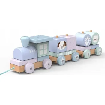 ostatní stavebnice Stavebnice Vláček se zvířátky Pastel