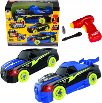 autíčko AUTO AUTO do ROZKRĘCANIA A SESTAVENÍ elektrický šroubovák SVĚTLA