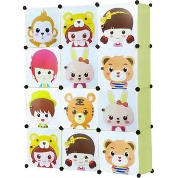 Šatní skříň Šatní Skříň Muvu , police, 110 x 146 x 36 cm, zelená