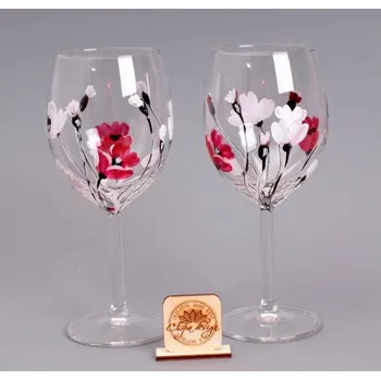 Sklenice Sada vínovek - bílé máky, CHRPA KRNOV