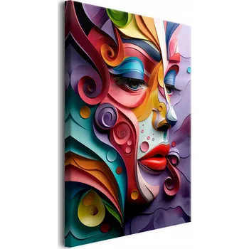 Obraz Obrazy na zeď do obýváku Barevný portrét tajemné ženy 3D 80x120