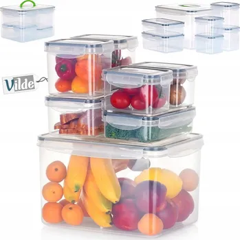 Dóza na potraviny Sada dóz na potraviny s víkem, plastové, do kuchyně VILDE, 7 ks