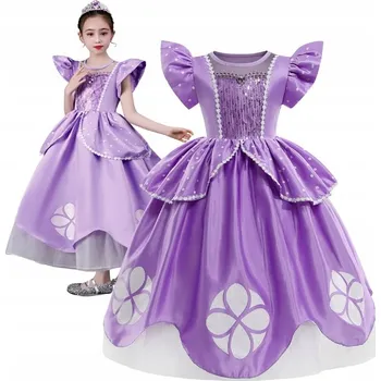 Karnevalový kostým ŠATY KOSTÝM PRINCEZNA JEJÍ VÝSOST SOFIE BÁL KARNEVAL 110 116 CM fialová 110 116 cm