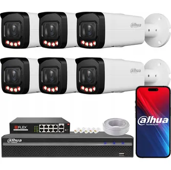 IP kamera Sada monitoringu DAHUA, 6 IP kamer 6 Mpx IPC-HFW2649T-ZAS-IL TiOC PoE