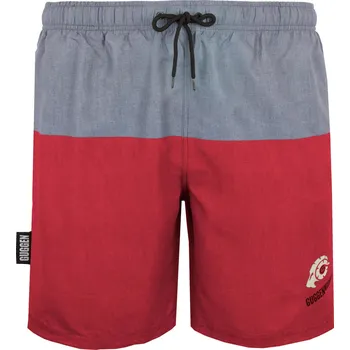 Pánské plavky GUGGEN MOUNTAIN Pánské plavecké kraťasy M ČERVENÁ|ŠEDÁ