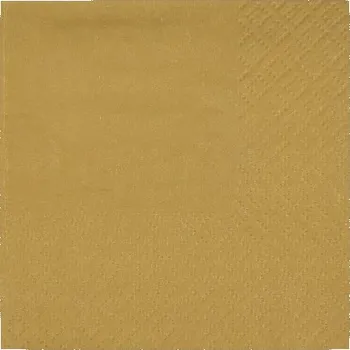 Party nádobí Papírové ubrousky zlaté – koktejlové, 21 × 20 cm, 25 ks