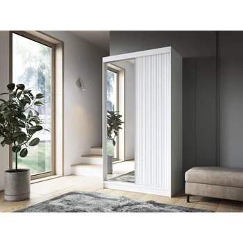 Šatní skříň Nábytek PEGAS s.r.o. Posuvná skříň BIANCCO II, se zrcadlem Bílá Mat 220