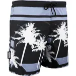 GUGGEN MOUNTAIN Pánské plavecké kraťasy Palm Beach Stripes M BÍLÁ|ČERNÁ