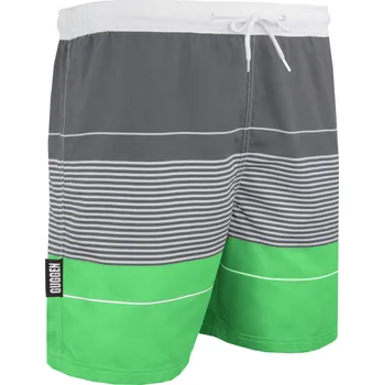 Pánské plavky GUGGEN MOUNTAIN Pánské plavecké kraťasy Style 6 3XL BÍLÁ|ZELENÁ|ŠEDÁ