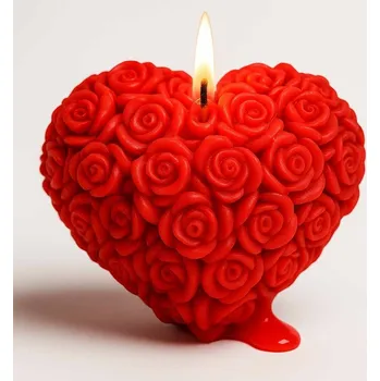Svíčka Vonná svíčka Růžičkové srdíčko | 25 g | Svíčkománie3D | Barva: Červená