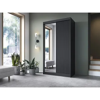 Šatní skříň Nábytek PEGAS s.r.o. Posuvná skříň PRESCCO II, s zrcadlem Černá 220