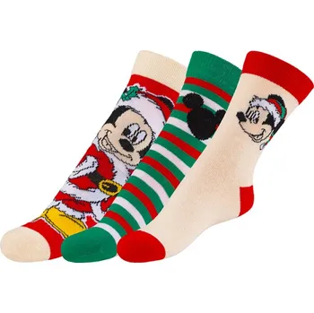 Dámské ponožky Bellatex Ponožky dětské Mickey 2 sada 3 páry červená, béžová, zelená, černá, rozměr 31-34