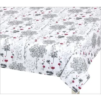 Bellatex Ubrus DITA Větvička šedá, červená, bílá, rozměr 40x160 cm