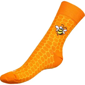 Dámské ponožky Bellatex Ponožky Včelky oranžová, rozměr 39-42